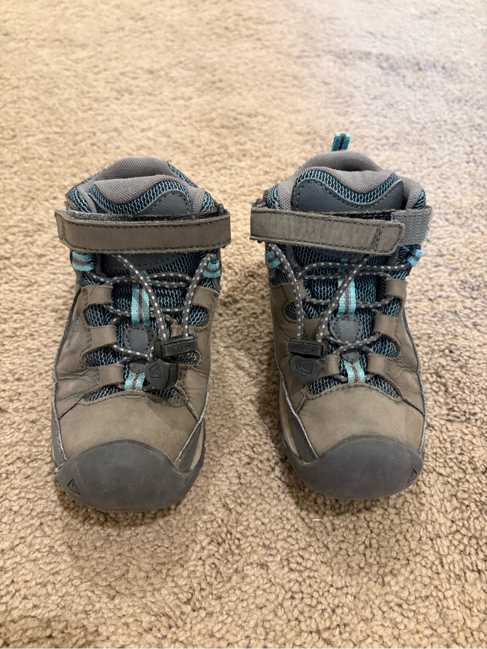 Keen Kids Gray and Teal Hiking Boots